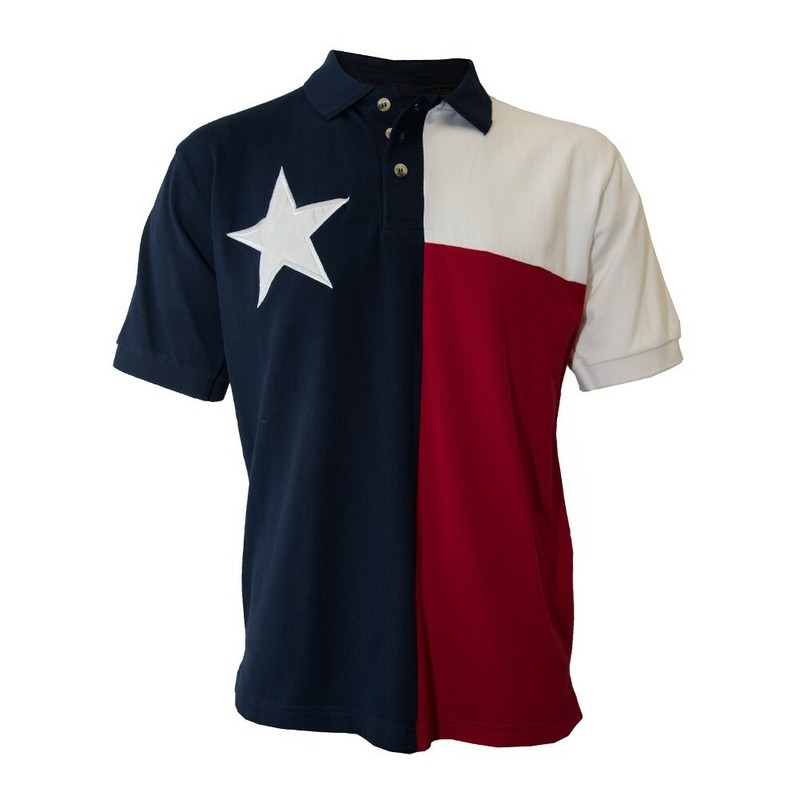 Men's Texas Flag Polo Shirt Size L