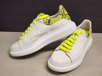 Alexander McQueen Sneaker White Flyp Yellow Python Size 44