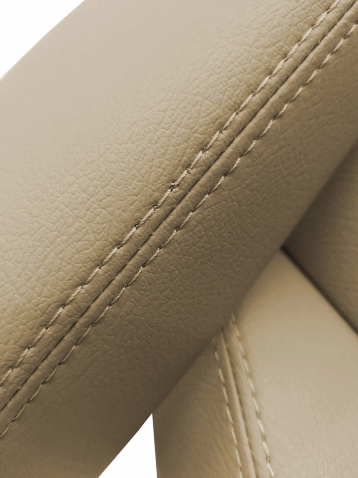 适用于 2004 - 2008 Acura TL 乙烯基皮革前门扶手保护套 皮肤 米色 — 第 2/4 张图片