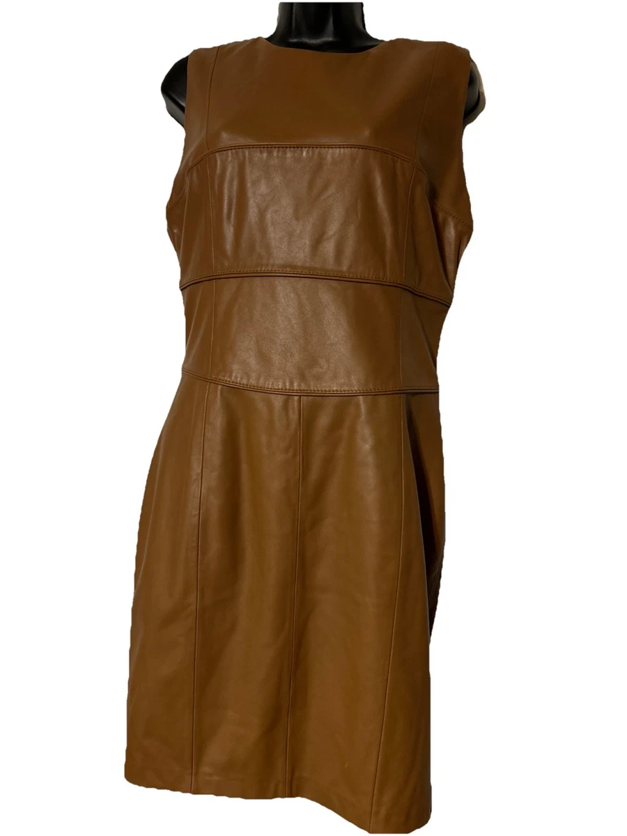 chinese dress ladies Antonio Melani Nwt Black Genuine Leather Tanya Mini Dress Size 0