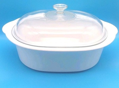 Vintage Corningware 5.5 Qt. Dutch Oven/Roaster with Pyrex V-34-C Lid