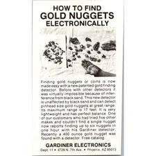 Gardiner Electronics How to Find Gold Nuggets Phoenix AZ 1986 Mining Ad SJA3-M7