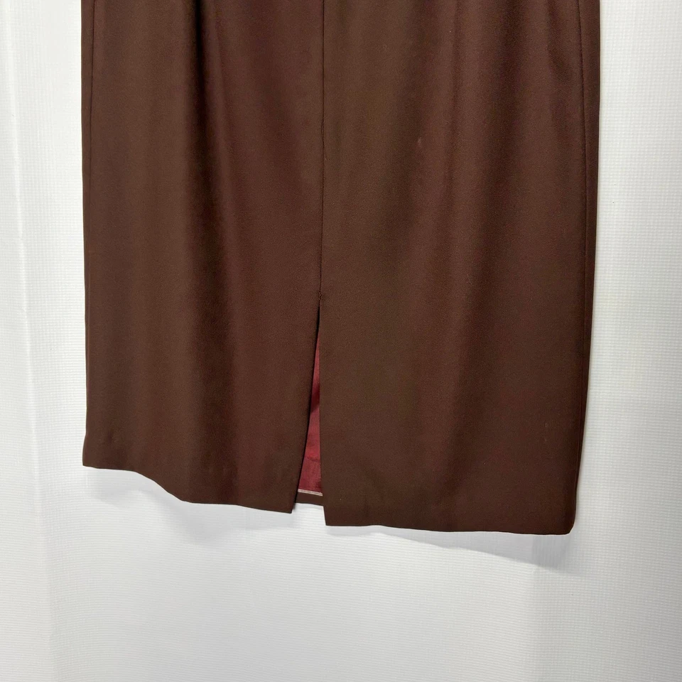 Falda lápiz vintage Kim Rogers para mujer 12 marrón carrera trabajo oficina profesional Foto 4 de 4