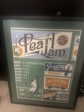 Pearl Jam Fenway Park 2016 Poster Steve Thomas Orange Variant The Catch Framed
