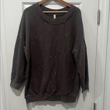 Free People Movement Paint-Splatter Oversized Sweatshirt Size Medium
