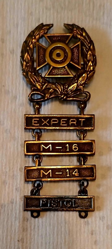 STERLING 925 MILITARY EXPERT MARKSMAN MEDAL  EXPERT