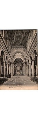 Naples Italy Chiesa del Gesù Nuovo Interior Postcard 1900s Arturo Como Edit