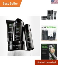 Men's 4-Piece Acne Treatment Kit with Glycolic  Salicylic Acids - Unscented