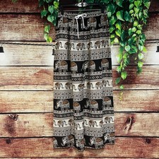 Paisley Boho Elephant Pants Wide Leg Tribal Festival Concert Women XL 100 Rayon