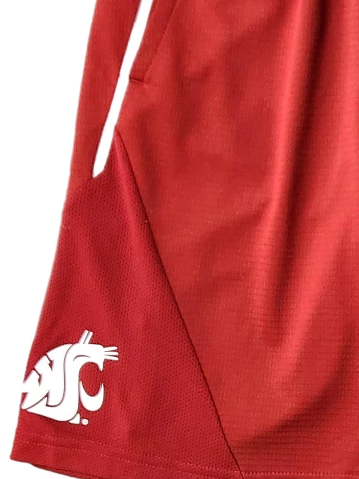 Nike Boys Crimson Red WSU Cougar Athletic Basketball Shorts Medium 8 - Image 2 of 2