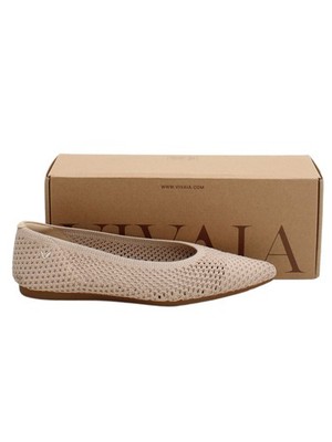 Vivaia flache Damenschuhe UK 5,5 hellbraun 100 % Polyester Ballerinas