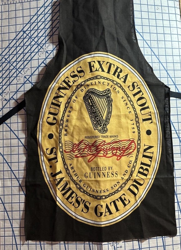 Official Guinness Extra Stout :  Linen : Cooking Apron : Ireland : Union Made