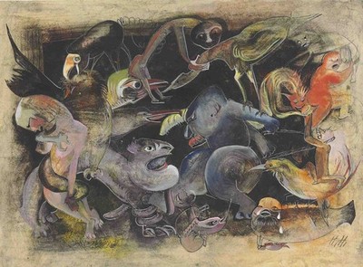 Hannah Höch - Ewiger Kampf II - Surreal Dada Creature Art Print 1924