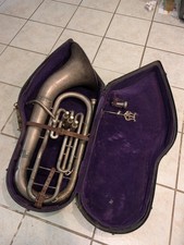 Vintage 1941 C.G. Conn Silver Baritone Horn Lady Face Euphonium Case
