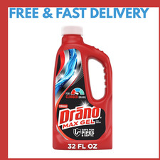 Drano Max Gel Drain Clog Remover and Cleaner for Shower Blockages, 32 oz
