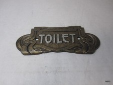 Cast Iron Toilets Sign | Rustic Antique Brass...