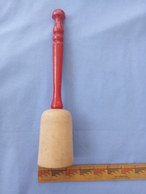 Vintage Wooden Potato Masher/Pestle red Primitive tool Farmhouse Collectible
