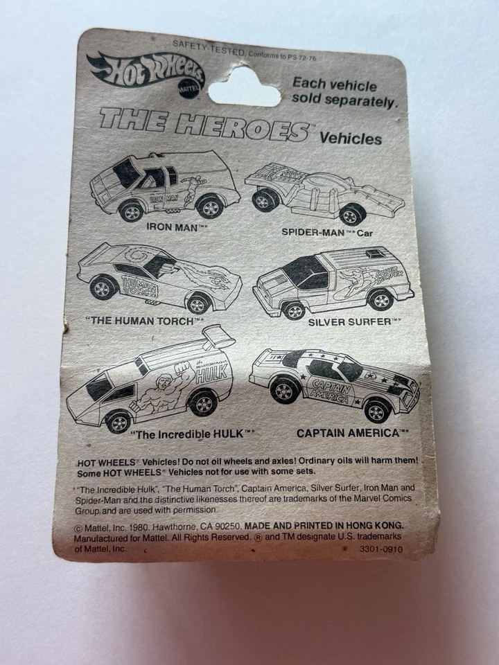 Paquete blister Hot Wheels Blackwall Heroes Iron Man 1980 blanco #3301 Foto 3 de 4