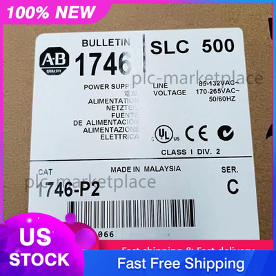 New Factory Sealed AB 1746-P2 SER C SLC 500 Chassis Power Supply PLC 1746P2