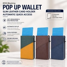 Minimalist PU Leather Card Case Anti-Degaussing Smart Wallet for Men Women RFID