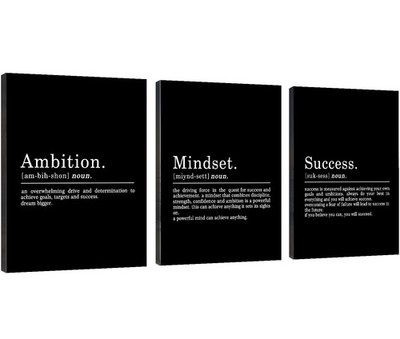Inspirational Canvas Painting Wall Art -ART,Mindset Quotes Prints, Success Fr...