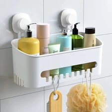 Suction Cup Shower Caddy - No Drilling Removable Shelf Powerful Organizer Max