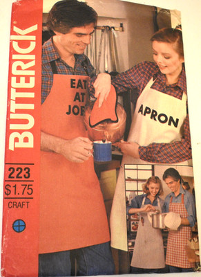 Vintage 70's Butterick 223/6150/6663 Work Shop Apron Sewing Pattern - Uncut
