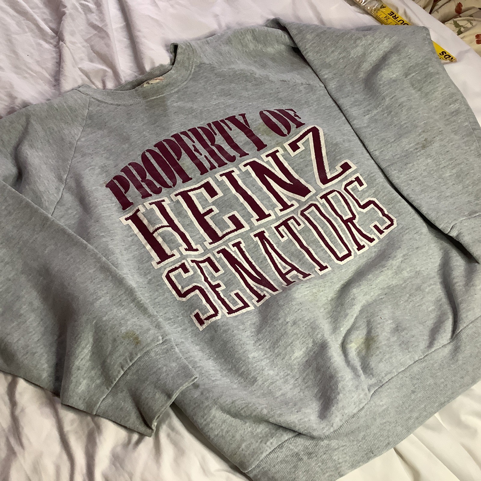 [RARE] VTG PROPERTY OF HEINZ SENATORS CREWNECK 80,S JOHN HENRY HEINZ US SENATOR 