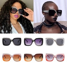 S-shape Rhinestone Oversized Square Sunglasses Retro Luxury Outdoor Glasses