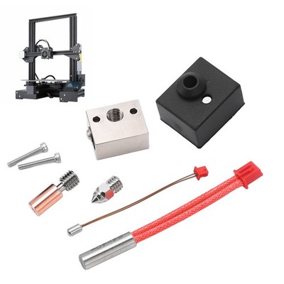 3D Printer Hotend Kit Bimetal Heating Block Throat Tube Heater Nozzle Extruder P