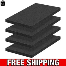 4 PCS Polyurethane Foam Sheets 16" L X 12" W X 1" T Packing Foam Inserts Cuttabl