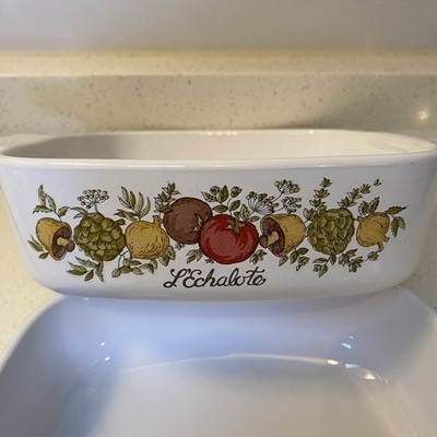 Vintage corning ware Spice Of Life L'Echalote casserole dish A 1B 1 liter no lid