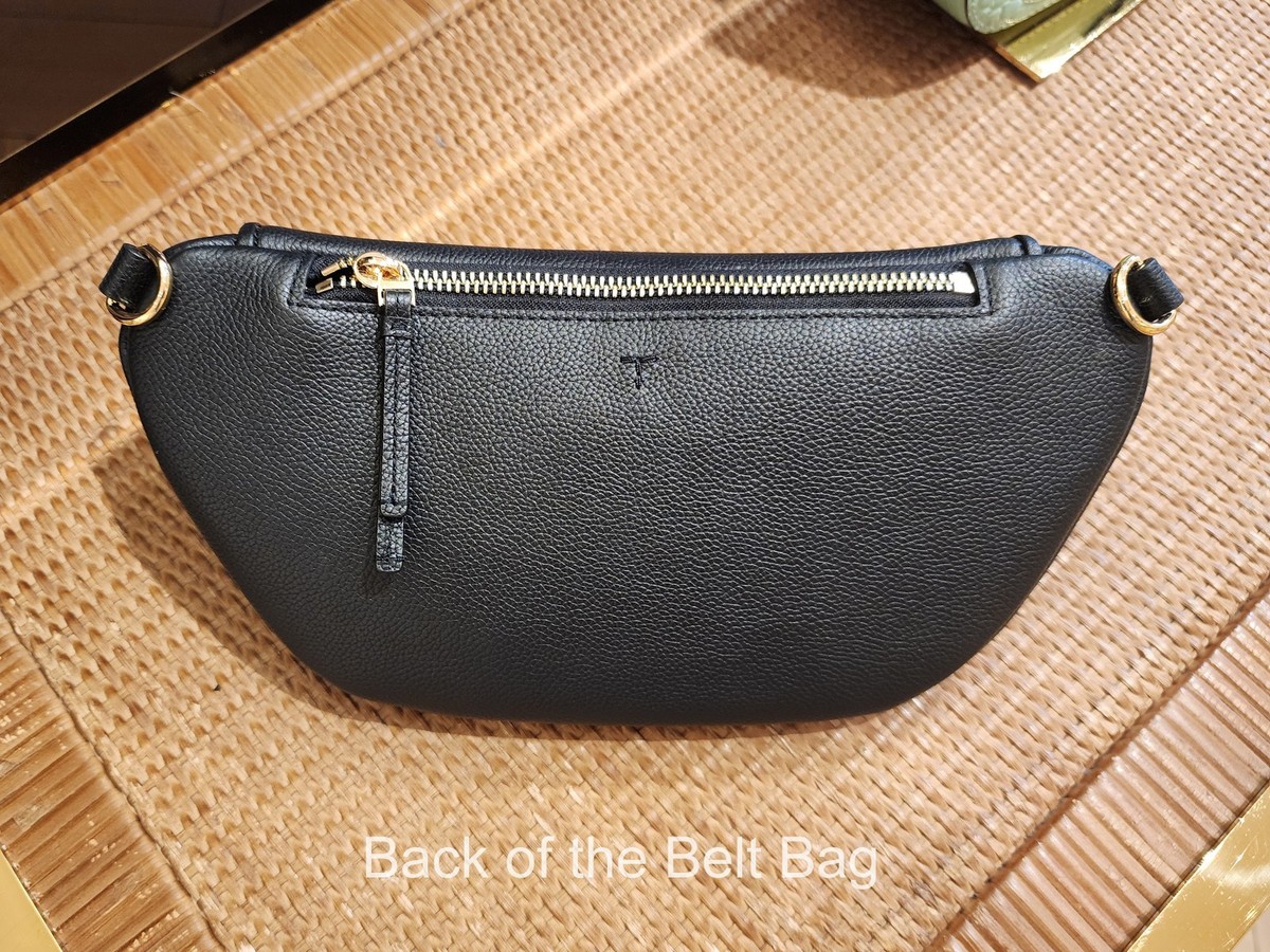 Latest New Tory Burch Thea Black Pebbled Leather Belt Bag 165917