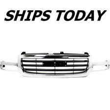 New Chrome With Black Grille For 2003-2006 Gmc Sierra 1500