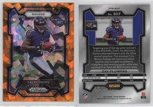 2023 Panini Prizm Rookies Orange Ice Prizm Zay Flowers #307 Rookie RC