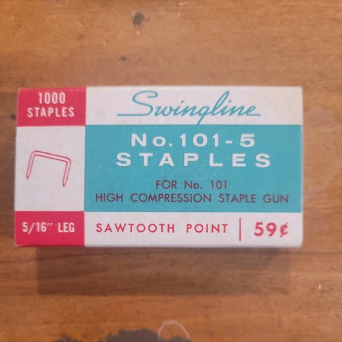 Agrafes Swingline N°101-5 Vintage – Environ 250 Agrafes 5/16, Pour Agrafeuse Robuste