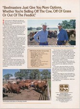 Anuncio impreso original BBU Beefmaster 1989 ganado engorde rancho agricultura