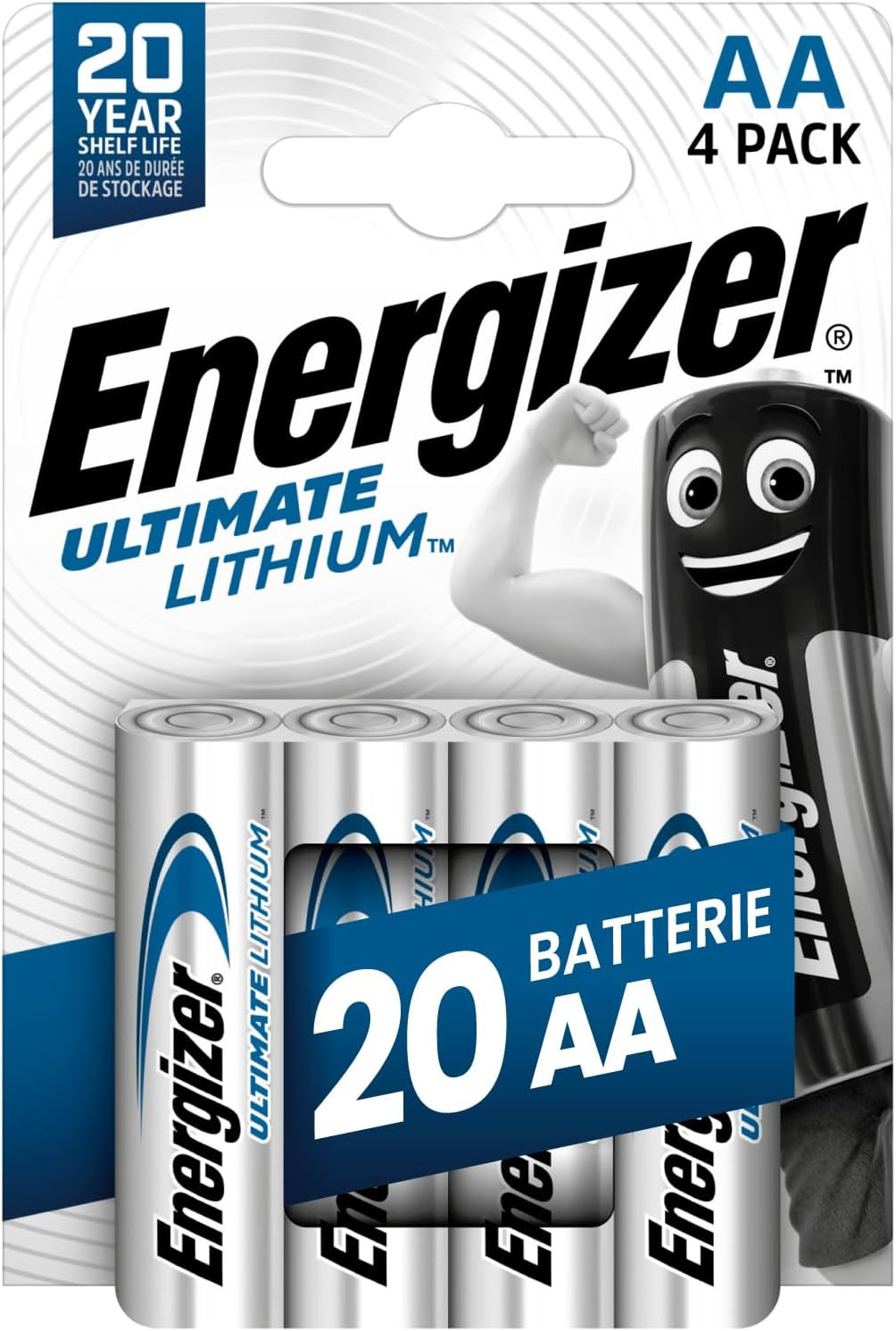 20 Batterie Ultimate Lithium AA: Pile Stilo L91 Alta Prestazione