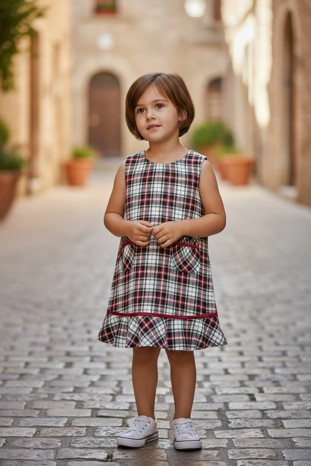 Vintage 2004 Gymboree  Plaid Flounced Jumper Dress 18-24 Mos Fully Lined Pockets - Image 3 of 4