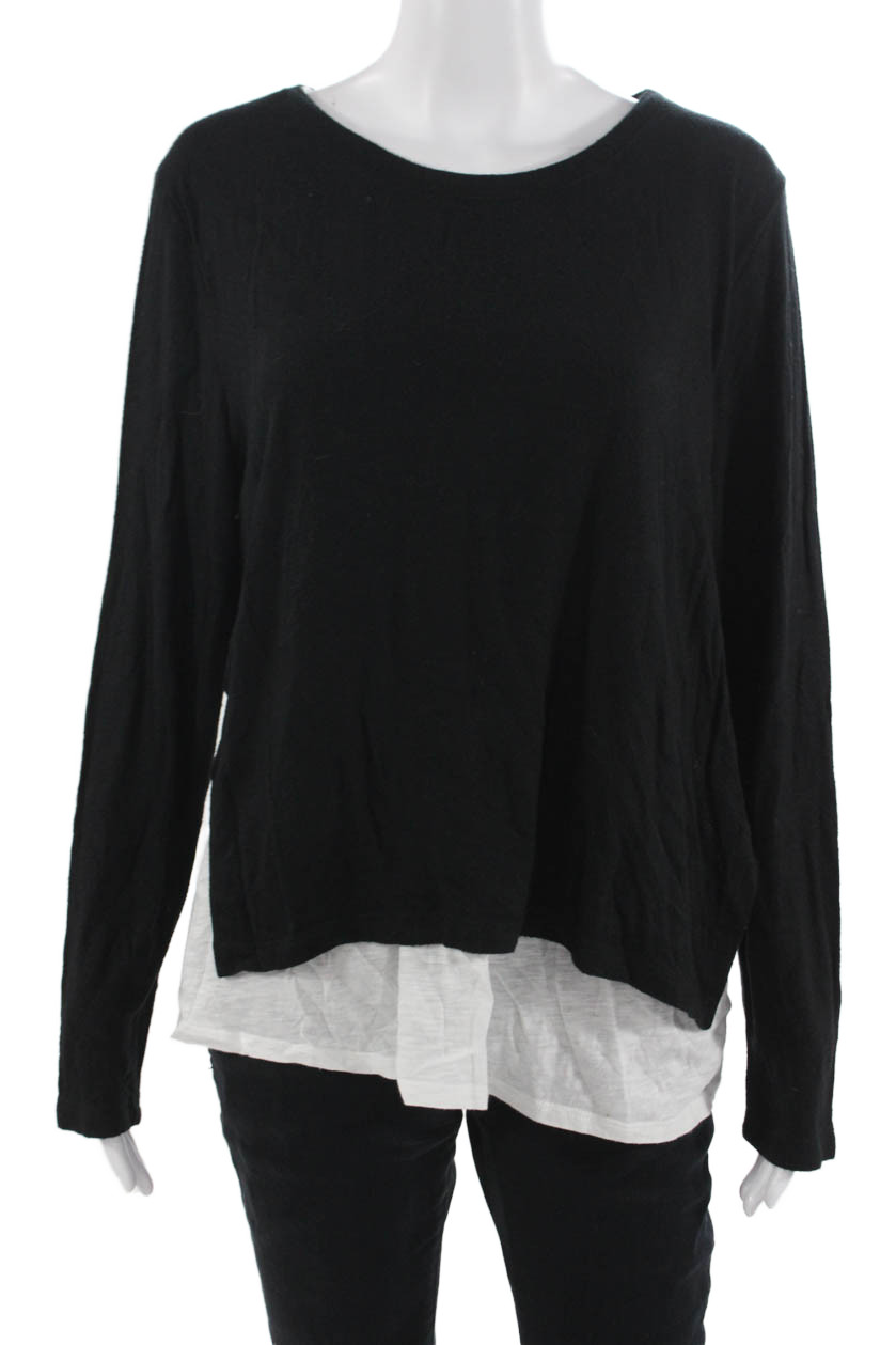 Generation Love Womens Basic Black Long Sleeve Ro… - image 1