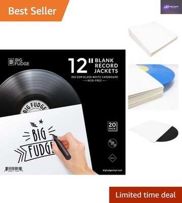 Elegant 12-Inch Blank Vinyl Record Jackets - Pack of 20 Customizable Covers
