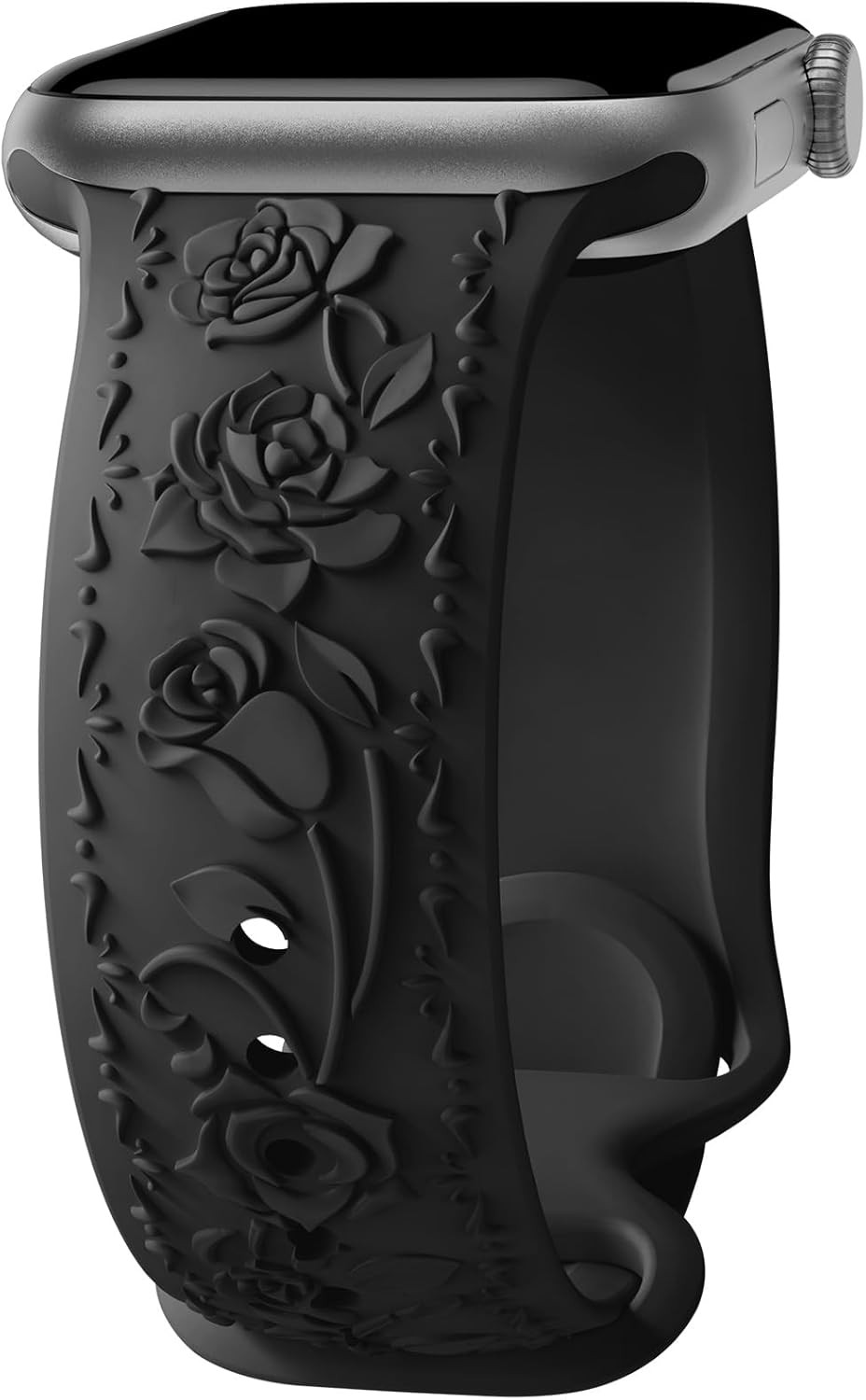 Floral Engraved Soft Silicone Strap Compatible with Apple Watch 40mm 41mm