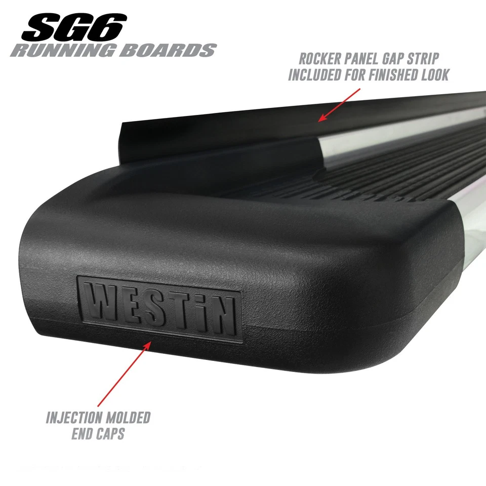 For Toyota Sequoia 01-20 Running Boards 5.5" SG6 Cab Length Black Running Boards Foto 3 de 4