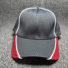 New Era 39THIRTY Stretch Fit Cap Hat Grey Red Performance Mesh Blank Y206