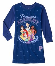 Disney Girl's Princess Academy Multi-Character Navy Long-Sleeved Nightgown