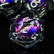 Resin Dragon Eye DND Dice Set D&D 7 Pcs Resin Sharp Edge Role Playing Dice with