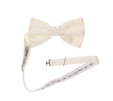 Brioni L25648 Mens White Pre-tied Silk Bow Tie One Size