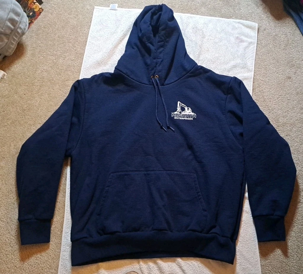 Vintage Camber Thermal Lined Sweatshirt Size 2XL Navy Blue Hoodie USA 90s