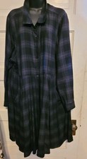 Torrid Plaid Shirt Dress SIZE 3 3X Purple and Black Buttons Pockets Long Sleeve