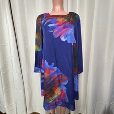 Leifsdottir Anthropologie Watercolors Silk Shift Dress Women's Size Small Lined